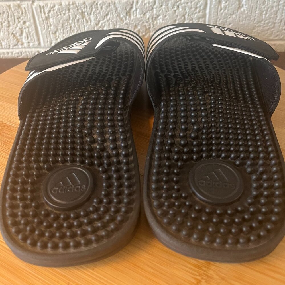 Adidas Adissage Slides Sandal Black/White/Black F35580 Men Sz 6; Women Sz 8 - Picture 4 of 5